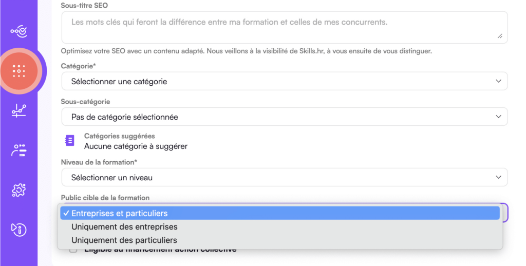 Filtres cible Marketplace Skills.hr